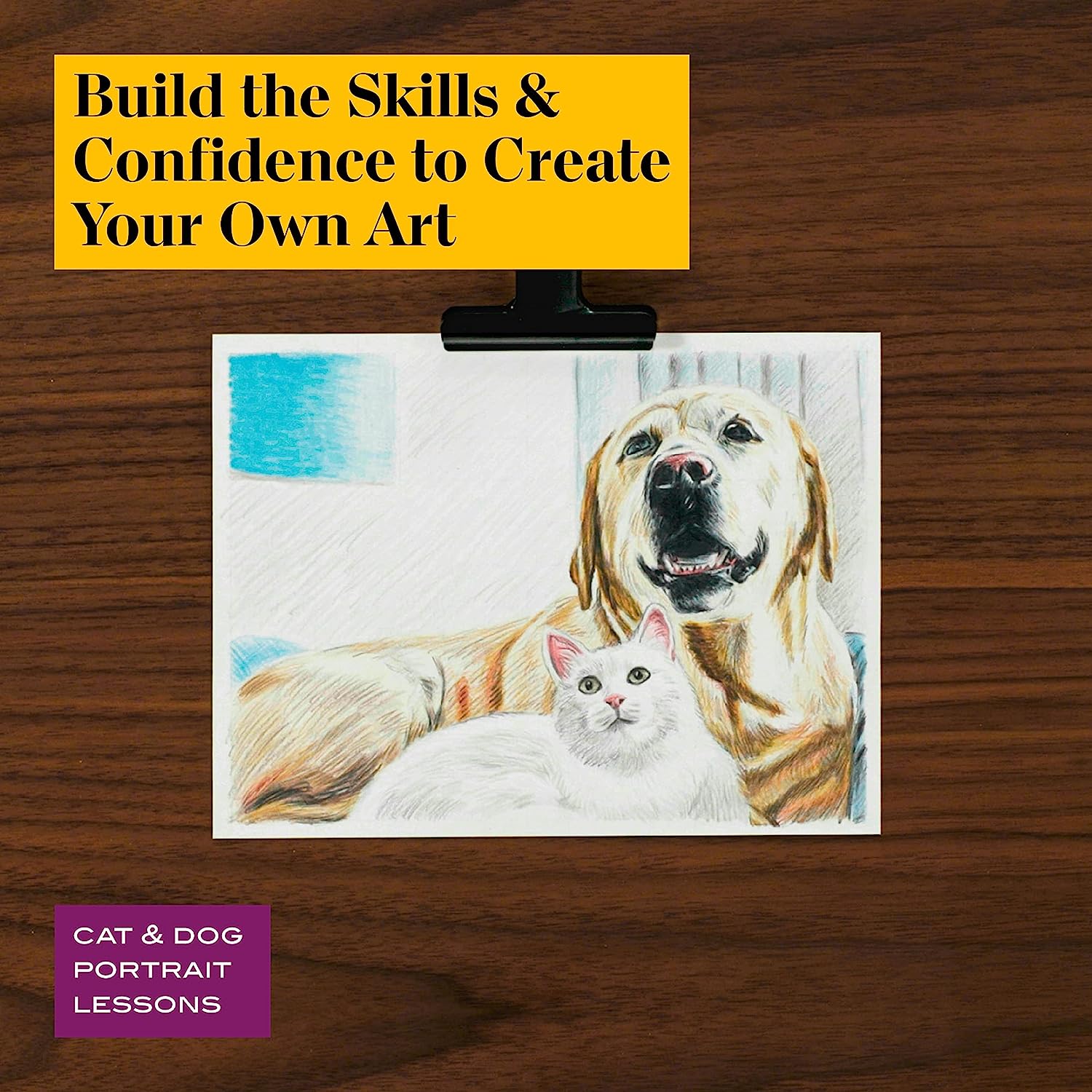 Prismacolor Technique, Art Supplies and Digital Art Lessons, Animal Drawings Set, Level 3, How to Draw Animals with Colored Pencils, and More, Includes Artist Roll Case, Dog, Cat & Pet Lesson, 28 Ct - Image 5